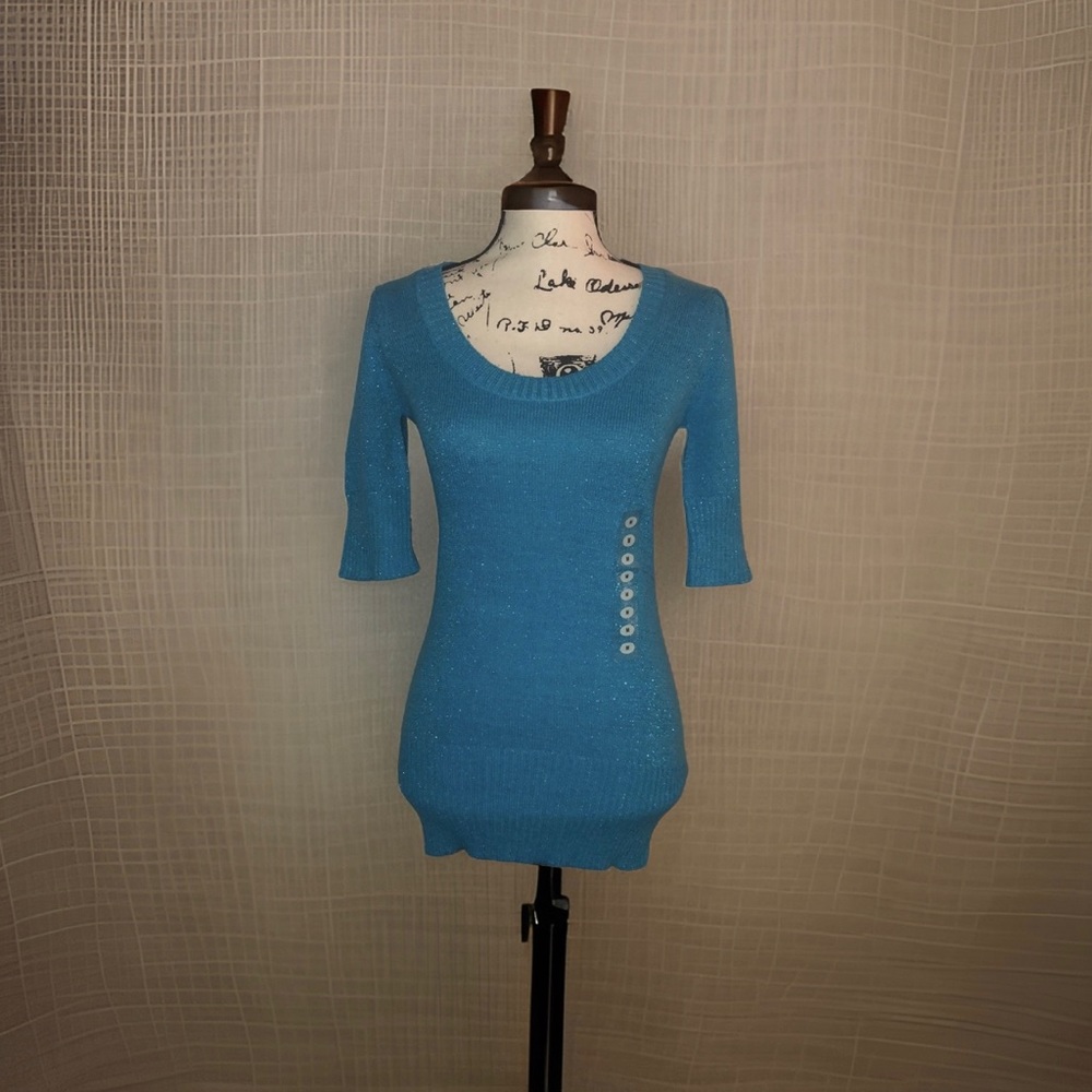 Derek Heart Scoop Neck Tunic Sweater